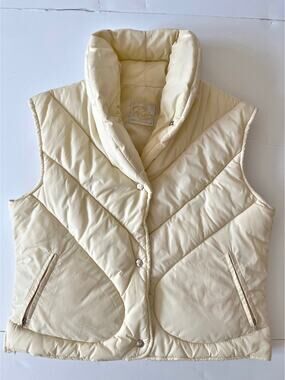 VTG Robbe Puffer Crop Vest Jacket Women S Cream Ski Outdoor Skiresort Snow Flaw